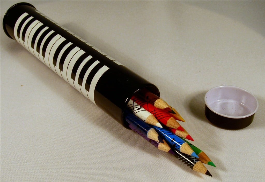 12 Colour Pencils In Keyboard Tin